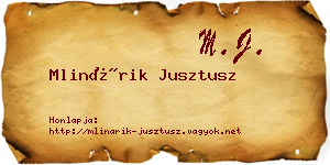 Mlinárik Jusztusz névjegykártya